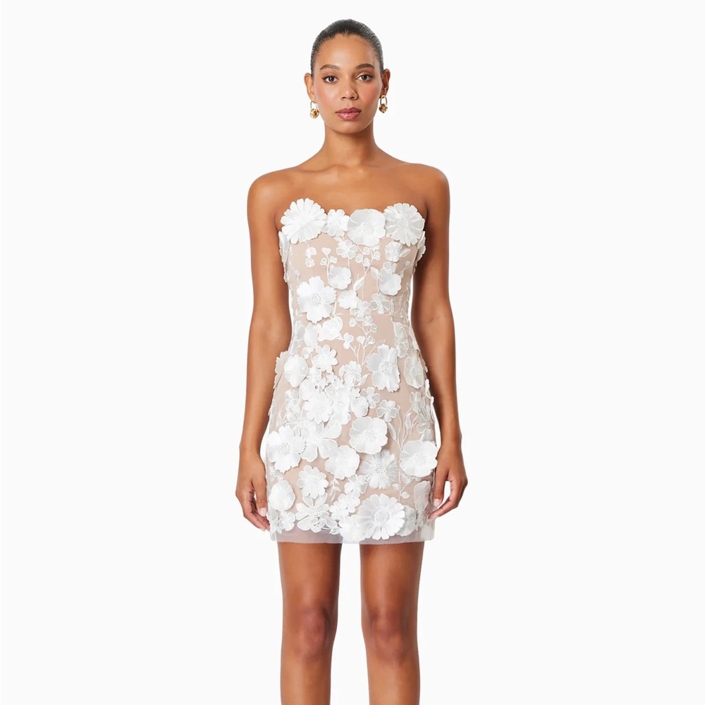 Elliatt Arabella Strapless Mini Dress In White